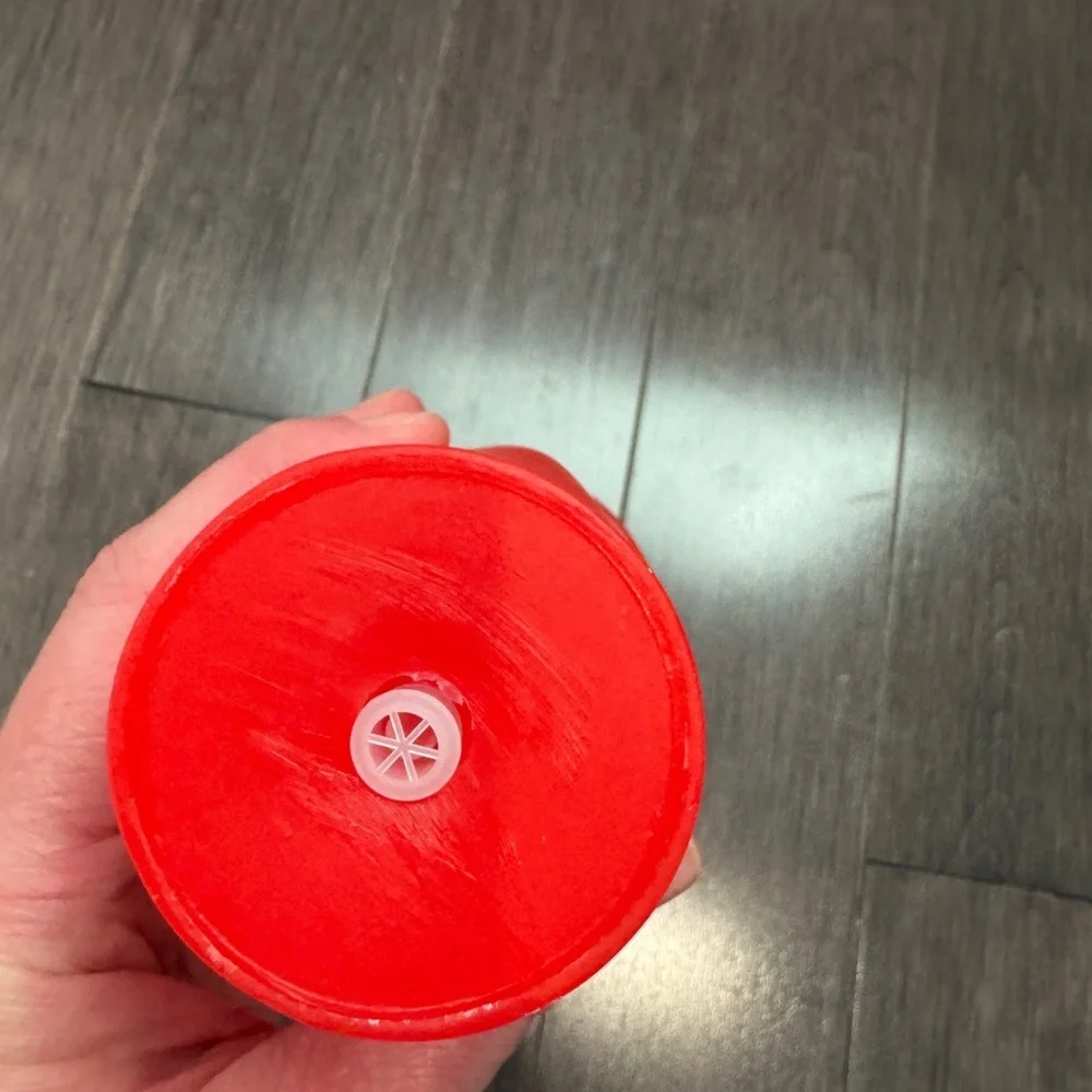 NWOT Pet Dog Squeaker Red Tumbler with Yellow Straw